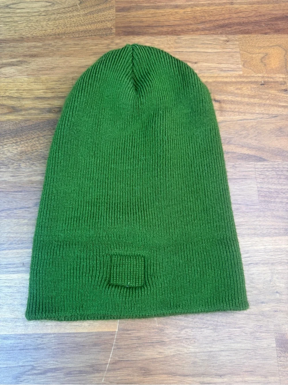 Carhartt Green Ribbed Cuffed Beanie with Logo Patch Original Mens